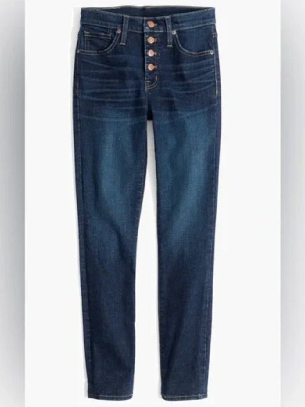 MADEWELL High Rise Button Fly Skinny Jeans Hayes Blue Denim 25T